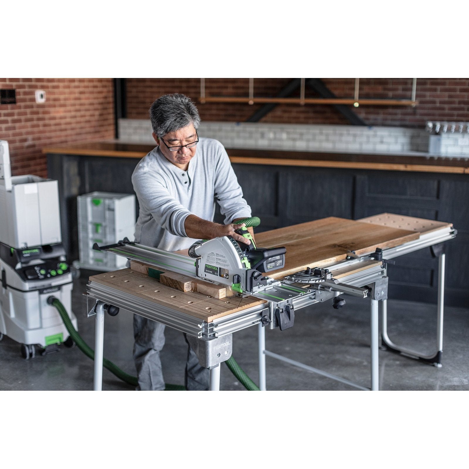FESTOOL TSC 55 KEB CORDLESS PLUNGE SAW KIT WITH FS 1400 GUIDE RAIL 575464-4 tool-junction-nz