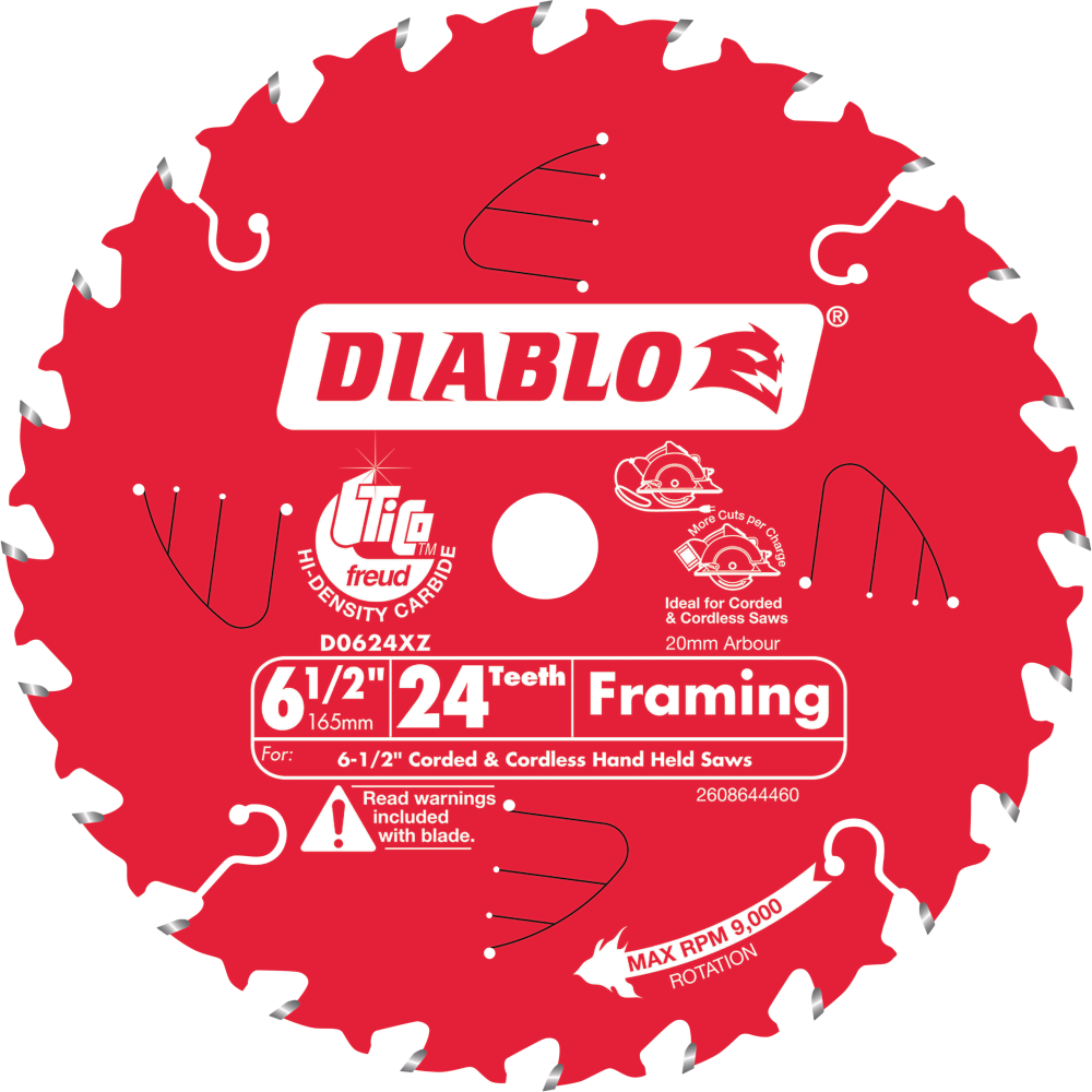 Diablo 6.5 in. / 165mm 24T General Purpose Saw Blade tool-junction-nz