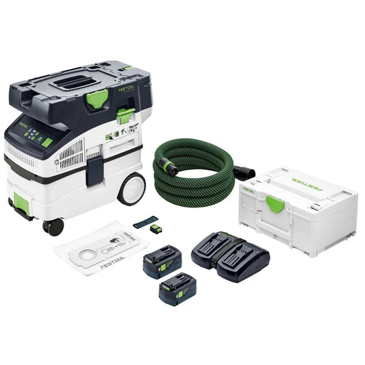 Festool Cordless Mobile Dust Extractor CTLC MIDI I 5Ah Kit With 5Ah Batteries & Charger (577066-Kit)