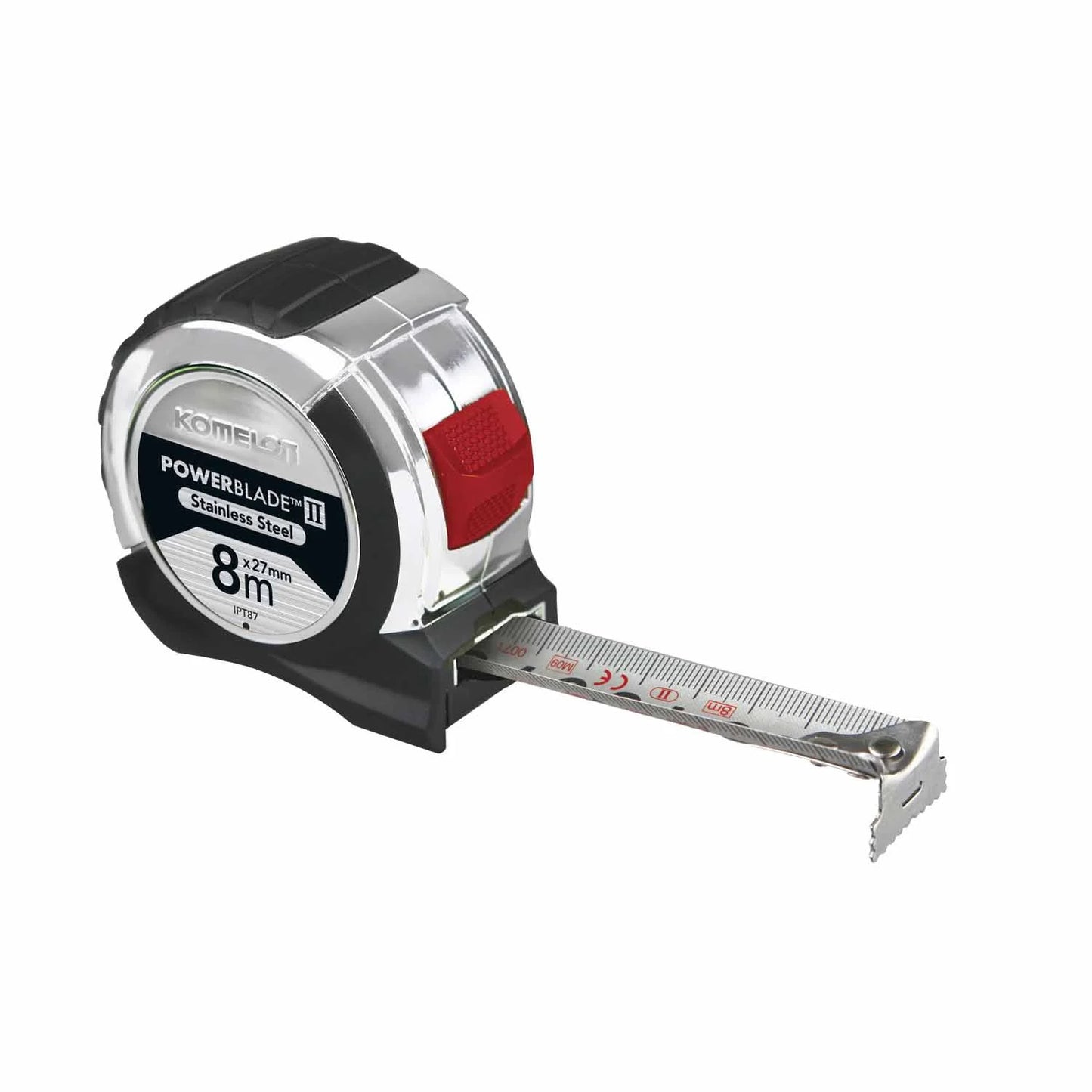 Komelon 8mx27mm Inox Powerblade Stainless Steel Dual Sided Tape Measure IPT87