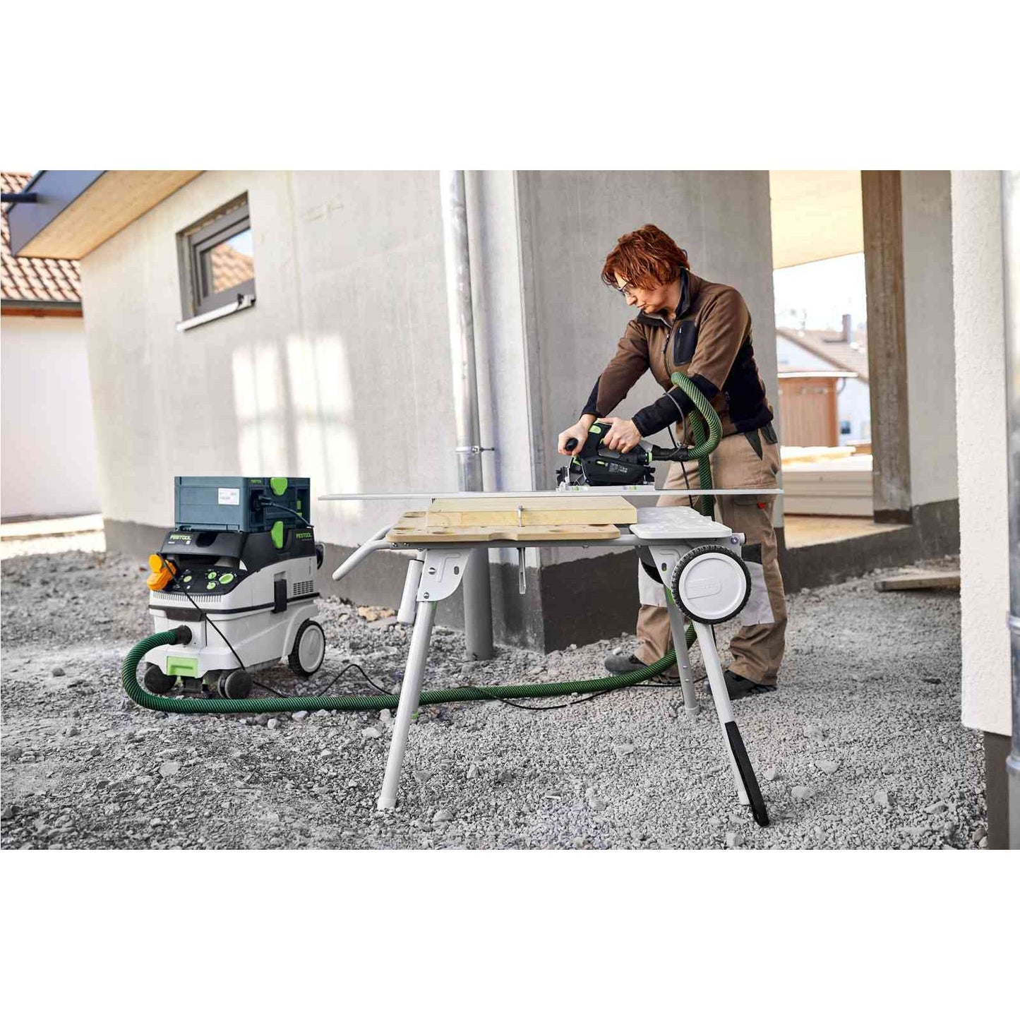 Festool TS 60 KEBQ Plus FS 168mm Brushless Plunge Cut Track Saw Plus FS 1400 Guide Rail tool-junction-nz