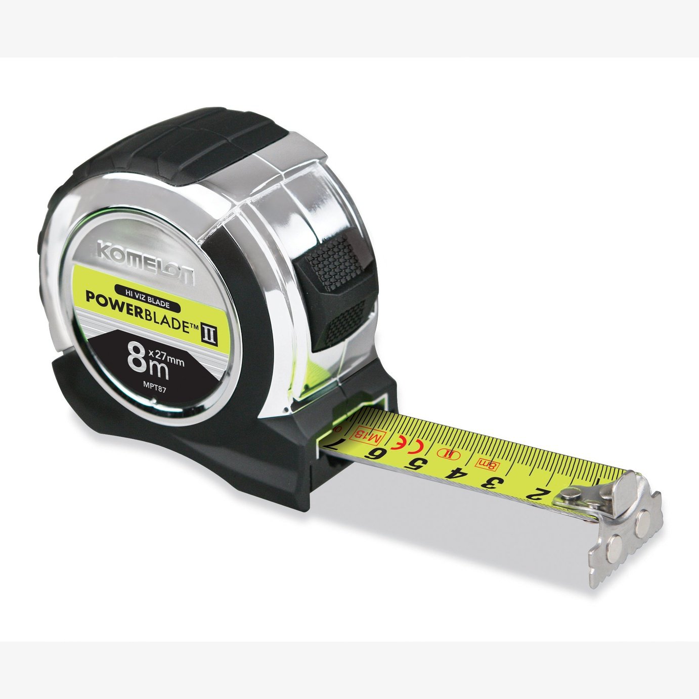 Komelon 8mx27mm Power Blade 2 High Viz Dual Sided Tape Measure MPT87