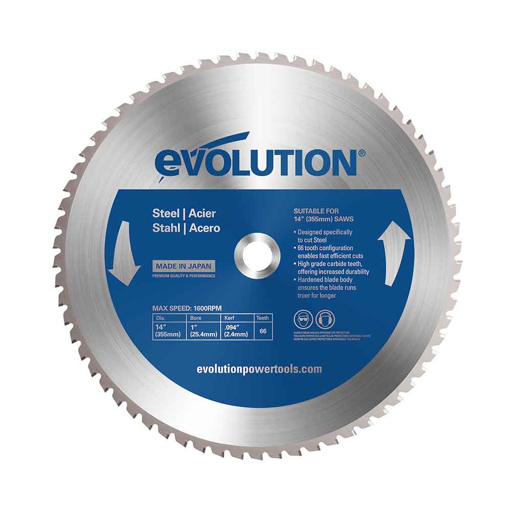 EVOLUTION 355mm - 14” MILD STEEL COLD CUT SAW BLADE tool-junction-nz