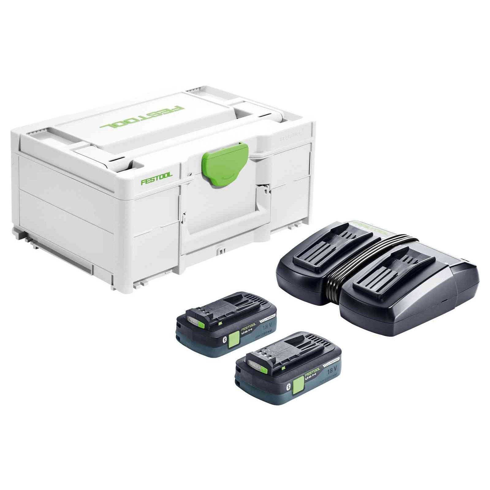 Festool 4 Ah Battery & Charger Set, Energy Set SYS 18V 2x4.0/TCL 6 DUO 577106 tool-junction-nz