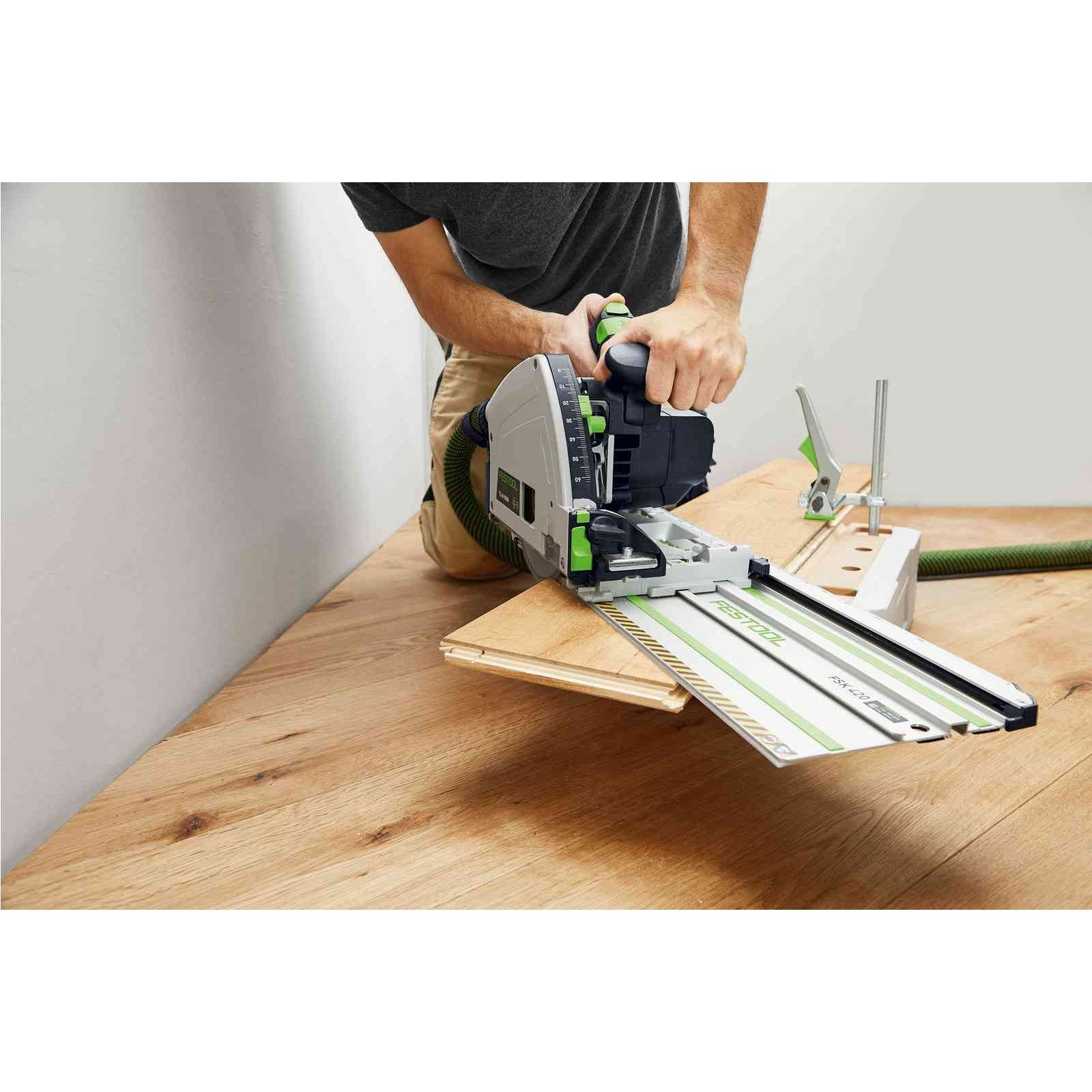 Festool TS 60 KEBQ Plus FS 168mm Brushless Plunge Cut Track Saw Plus FS 1400 Guide Rail tool-junction-nz