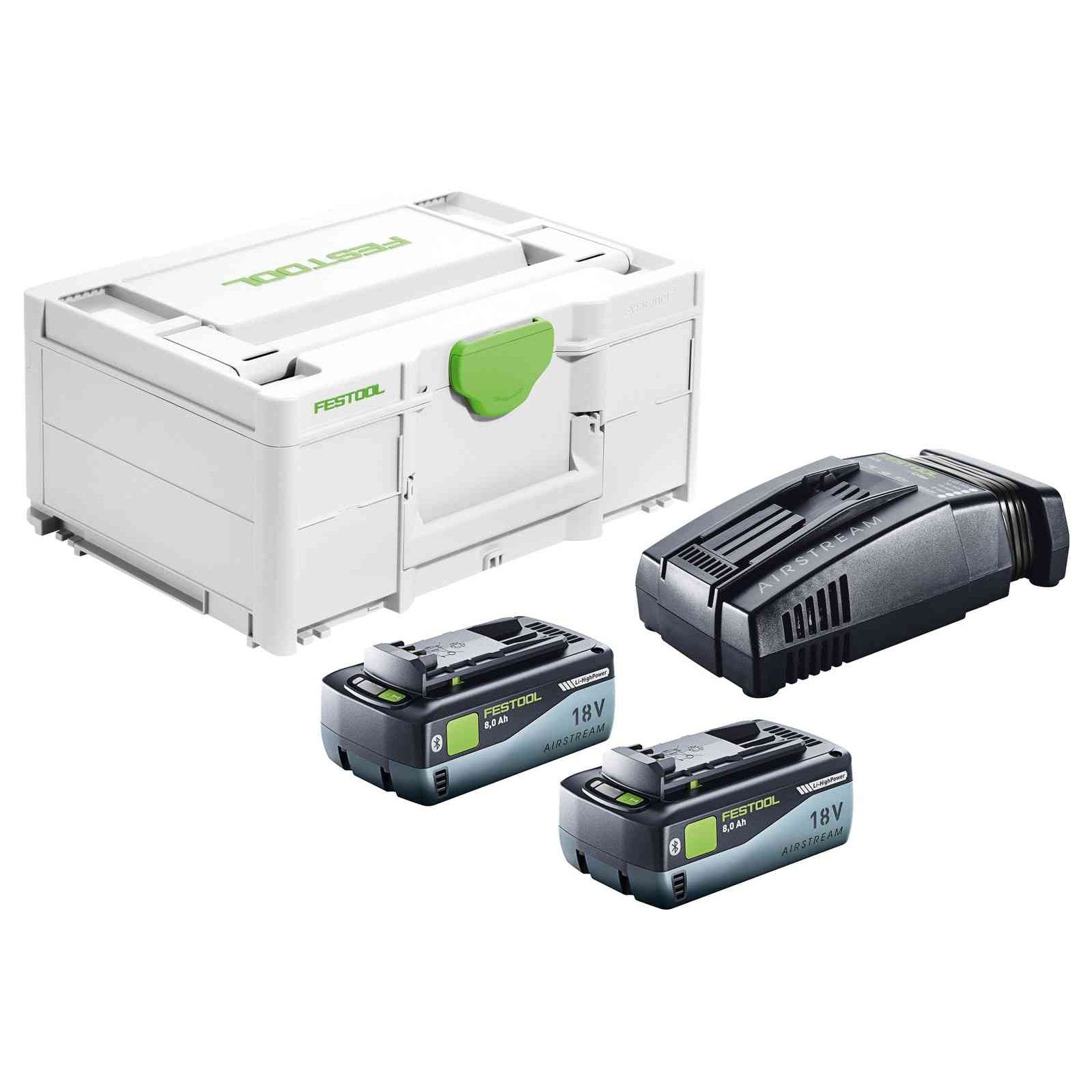 Festool 8 Ah Battery & Charger Set, Energy Set SYS 18V 2x8.0/SCA 16 (5