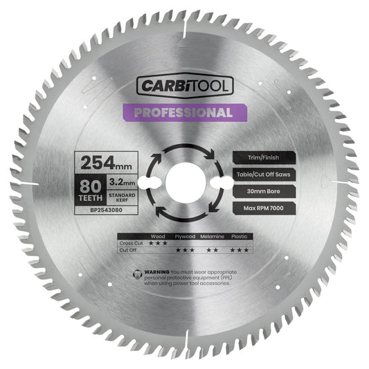 Carbitool Professional Blade 254mm x 80T x 30mm x 3.2mm TCT BP2543080