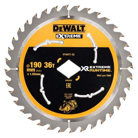 DEWALT XR DIAMOND BORE SAW BLADE 190MM X 15.5MM 36T DT40271