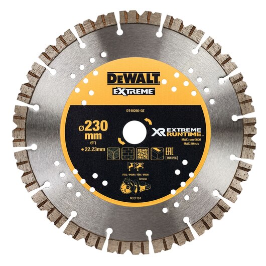 DEWALT XR DIAMOND SAW BLADE 230MM X 22.23MM DT40260