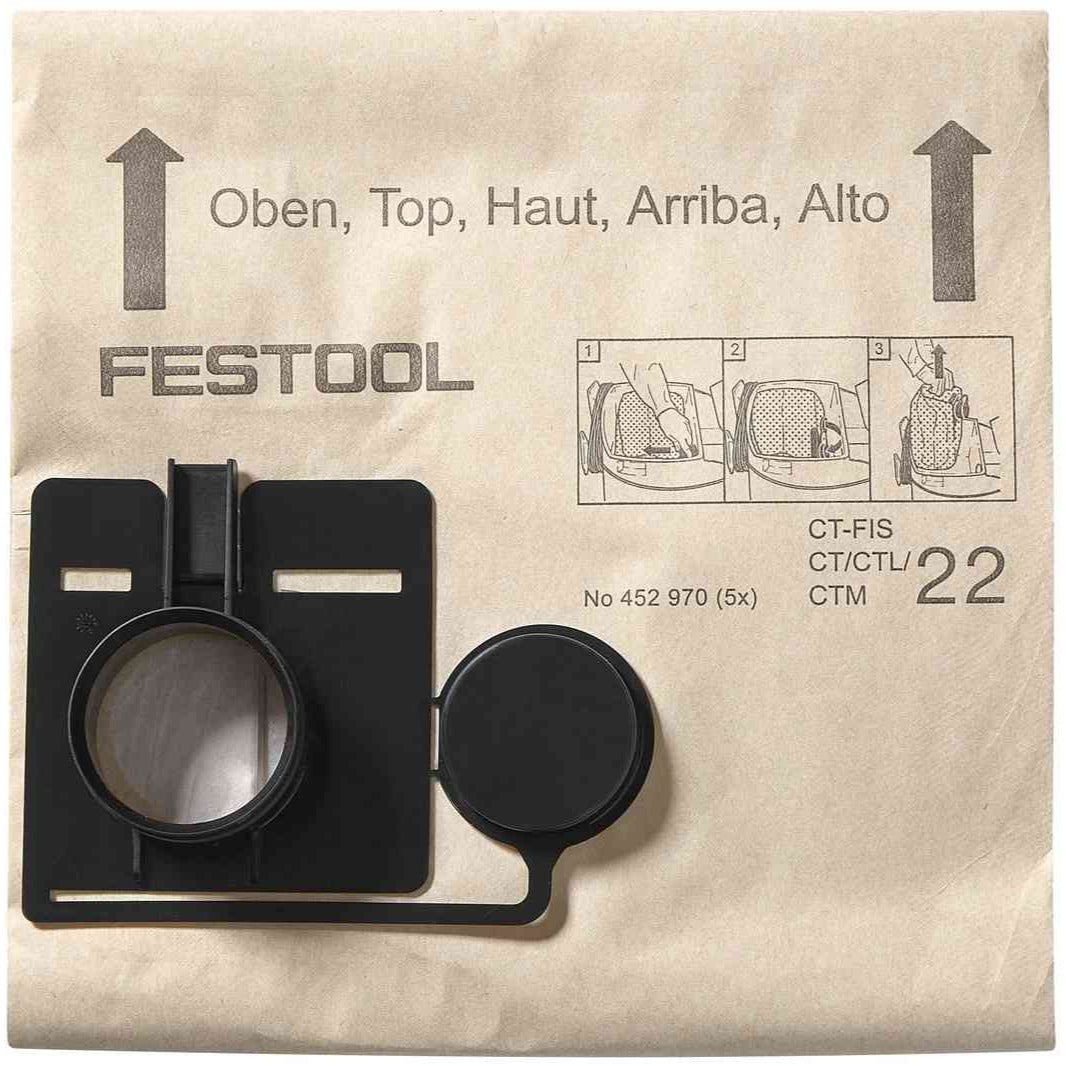 FESTOOL CT 33 FILTER BAGS 20 BAGS INCLUDED 494632