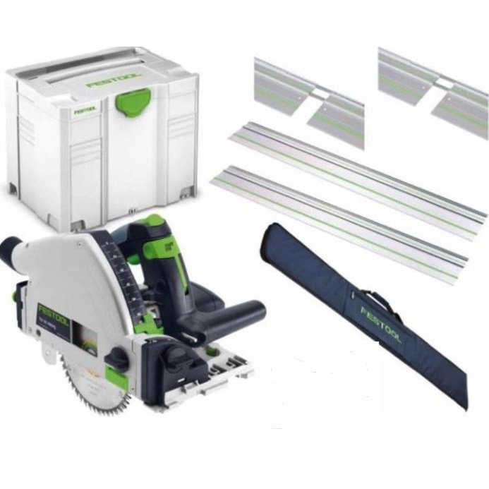 FESTOOL TS 55 FEBQ PLUNGE SAW KIT WITH GUIDE RAILS, JOINERS AND BAG