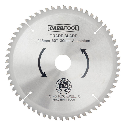 Carbitool Aluminium Trade Blade 160mm x 60T x 20mm x 2.2mm TCT H8021606020
