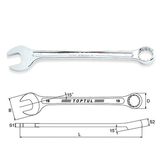 HI-PERFORMANCE COMBINATION WRENCH 15Â° OFFSET - METRIC 5.5mm -32mm