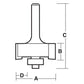 REBATING BIT 6.35MM TCT, 2 FLT 1/2 SHK W/BEAR t1708b1-2