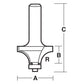ROUNDING OVER BIT 7.9MM RAD. TCT, 2 FLT 1/4 SHK W/BEAR t510b