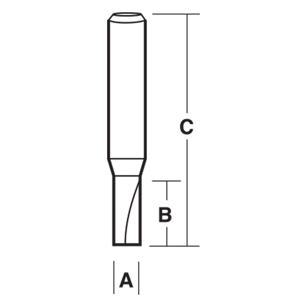 STRAIGHT BIT 10.0MM TCT, 2FLT 1/2 SHK t1410m