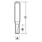 STRAIGHT BIT 13.0MM TCT, 2FLT 1/2 SHK t1413m