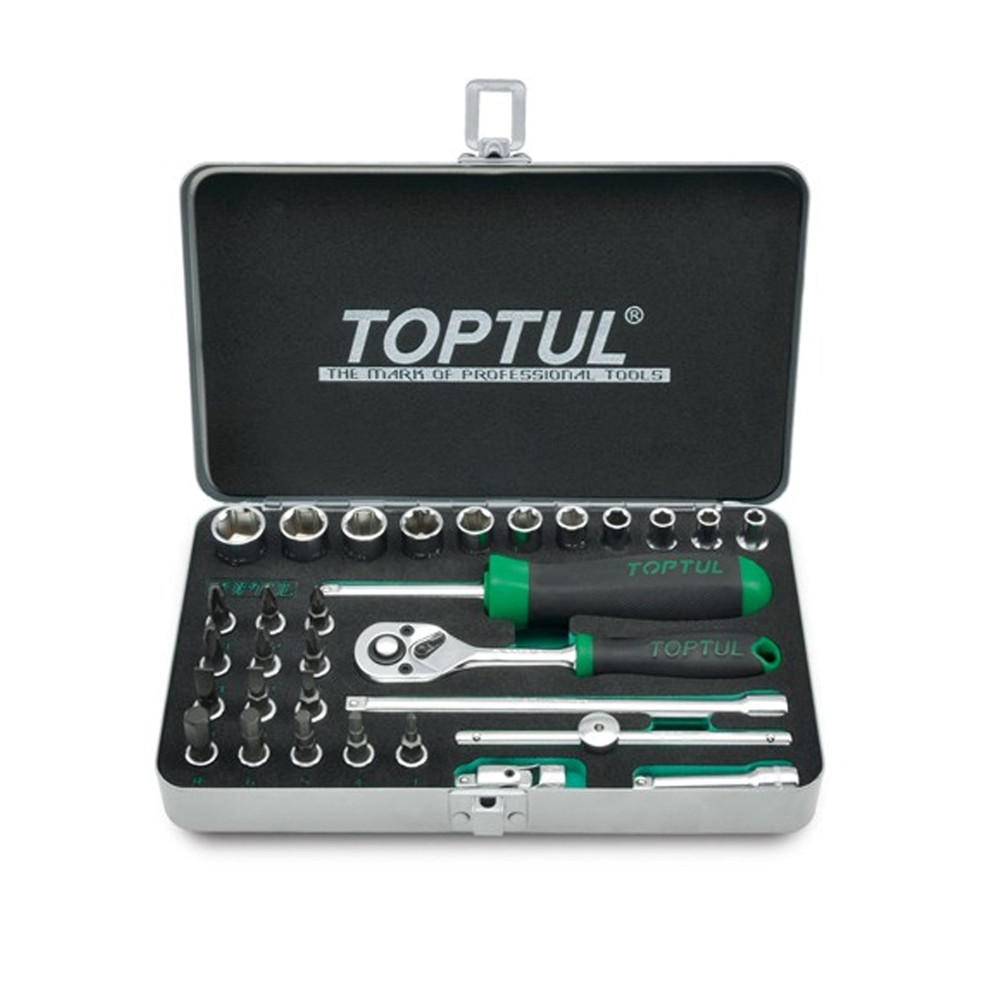 Socket & Socket Bit Set 1/4"Dr 31pc Metric gcad3102