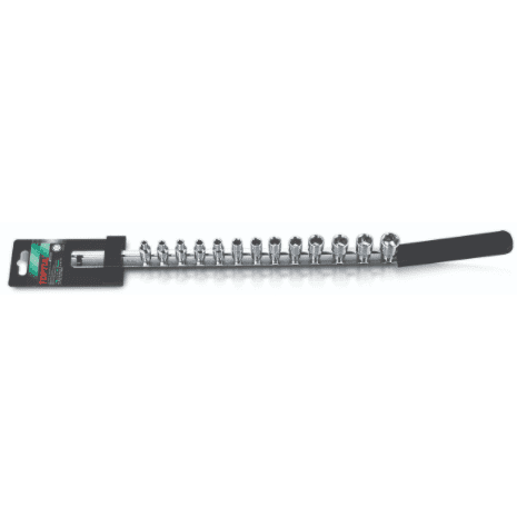 Socket Set Std 1/4"Dr on Rail 13pc 4-14mm gaaq1308