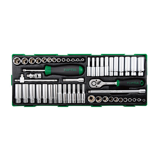 TI Socket Kit 1/4"Dr 54pc Std & Deep SAE/MM gta5440