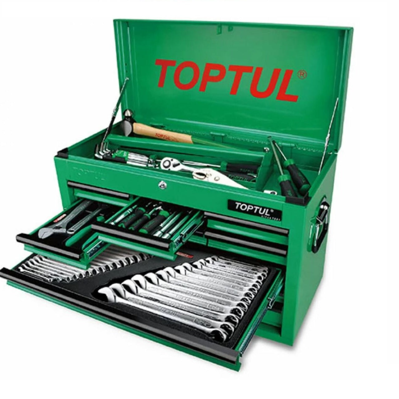 Tool Kit 186pc w/ 9 Drawer GREEN Top Box SAE/MM gcbz186a