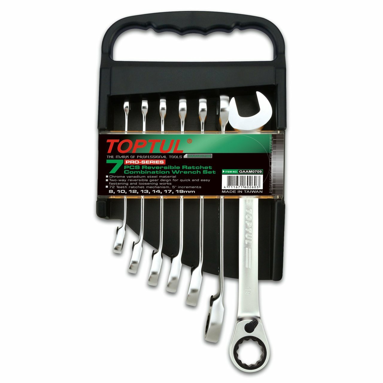 Wrench Set Rev Gear 7pc 8-19mm gaam0709