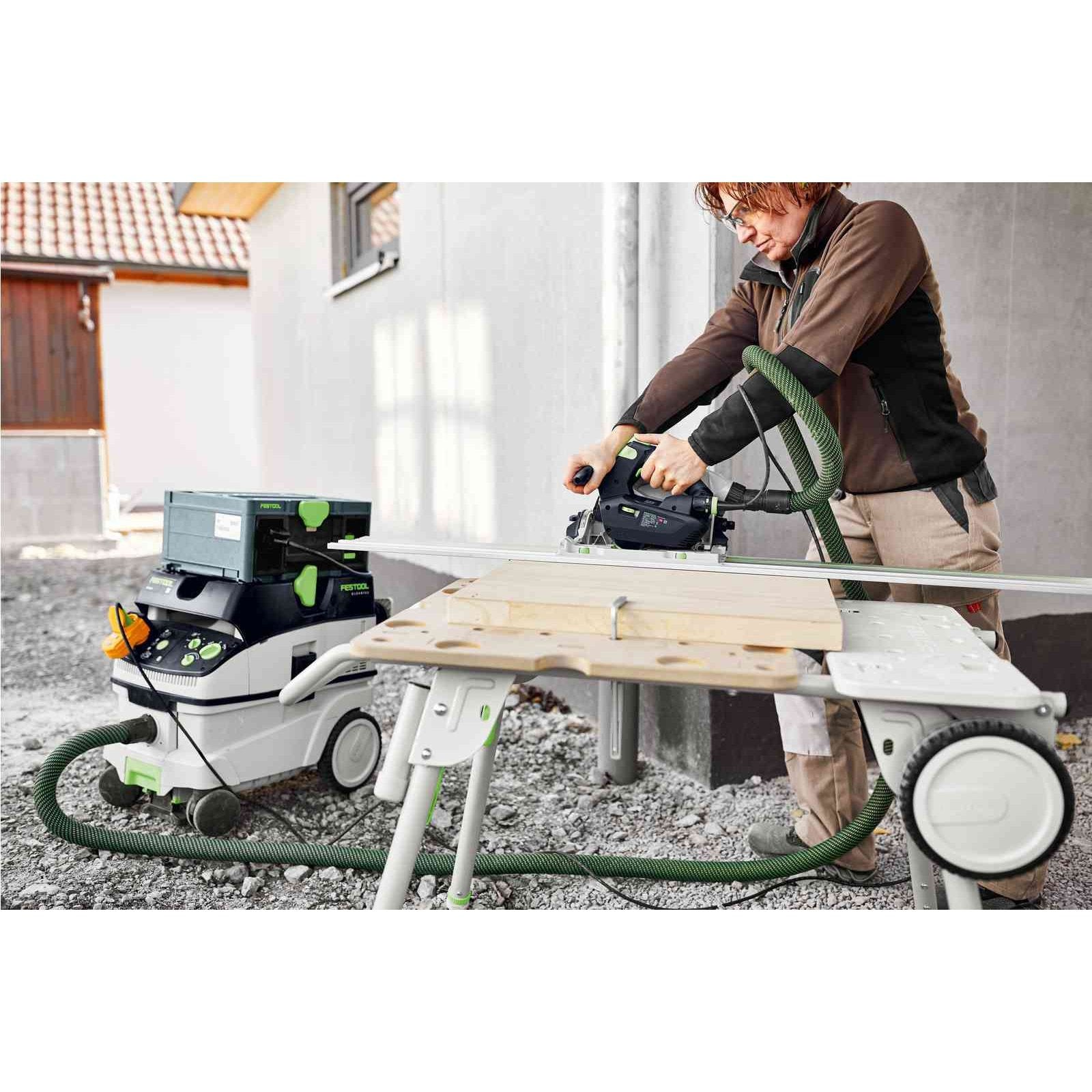 Festool TS 60 KEBQ Plus FS 168mm Brushless Plunge Cut Track Saw Plus FS 1400 Guide Rail tool-junction-nz