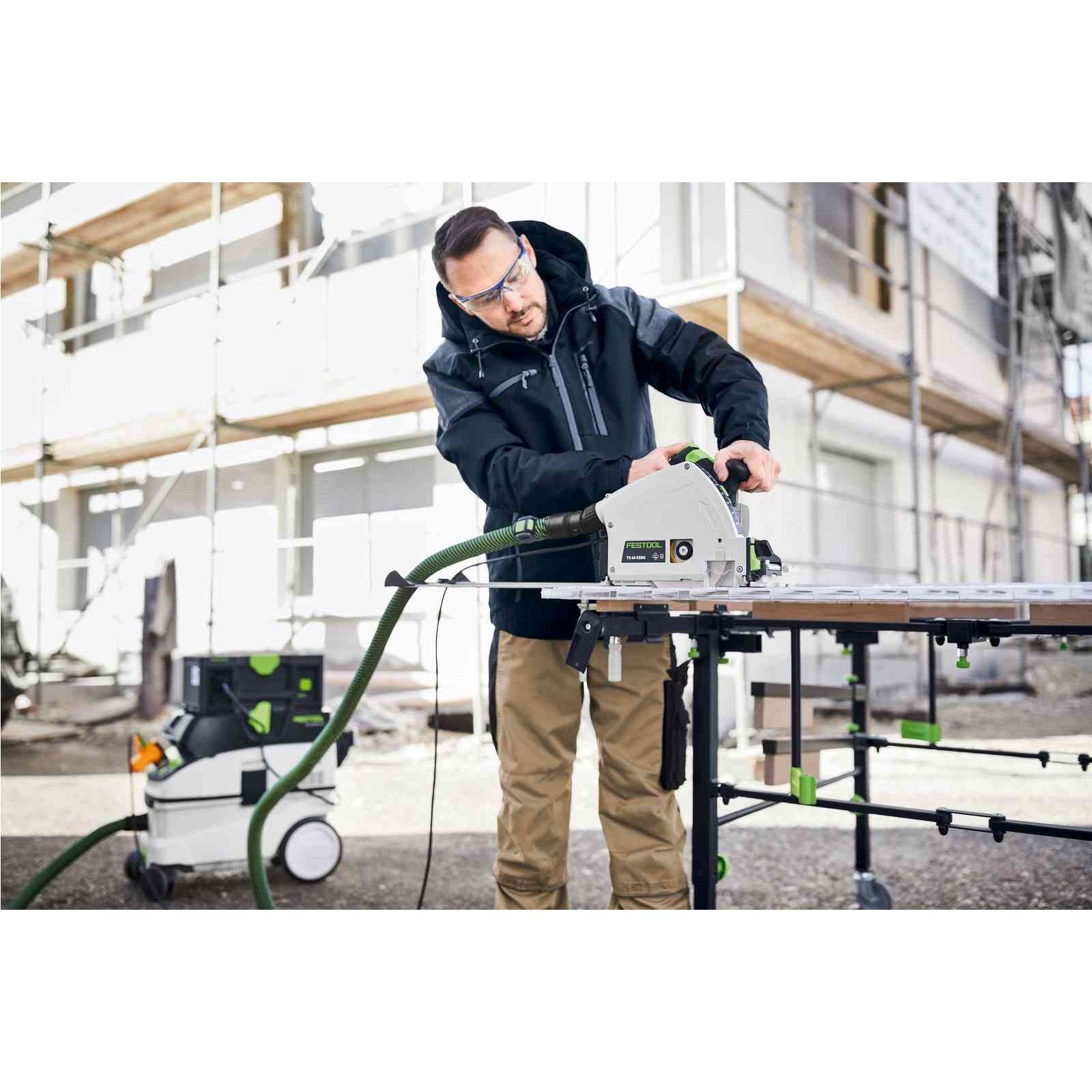 Festool TS 60 KEBQ Plus FS 168mm Brushless Plunge Cut Track Saw Plus FS 1400 Guide Rail tool-junction-nz